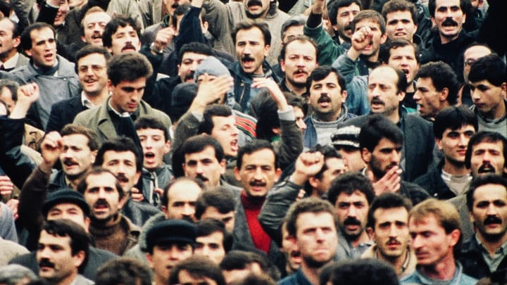 Büyük Madenci Yürüyüşü, 1991. Fotoğraf: Mehmet Özer.